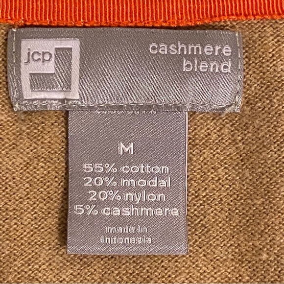 JCP Penny Women's Sweater Size M Colorblock Cardigan V-Neck Cashmere Blend - Picture 3 of 9